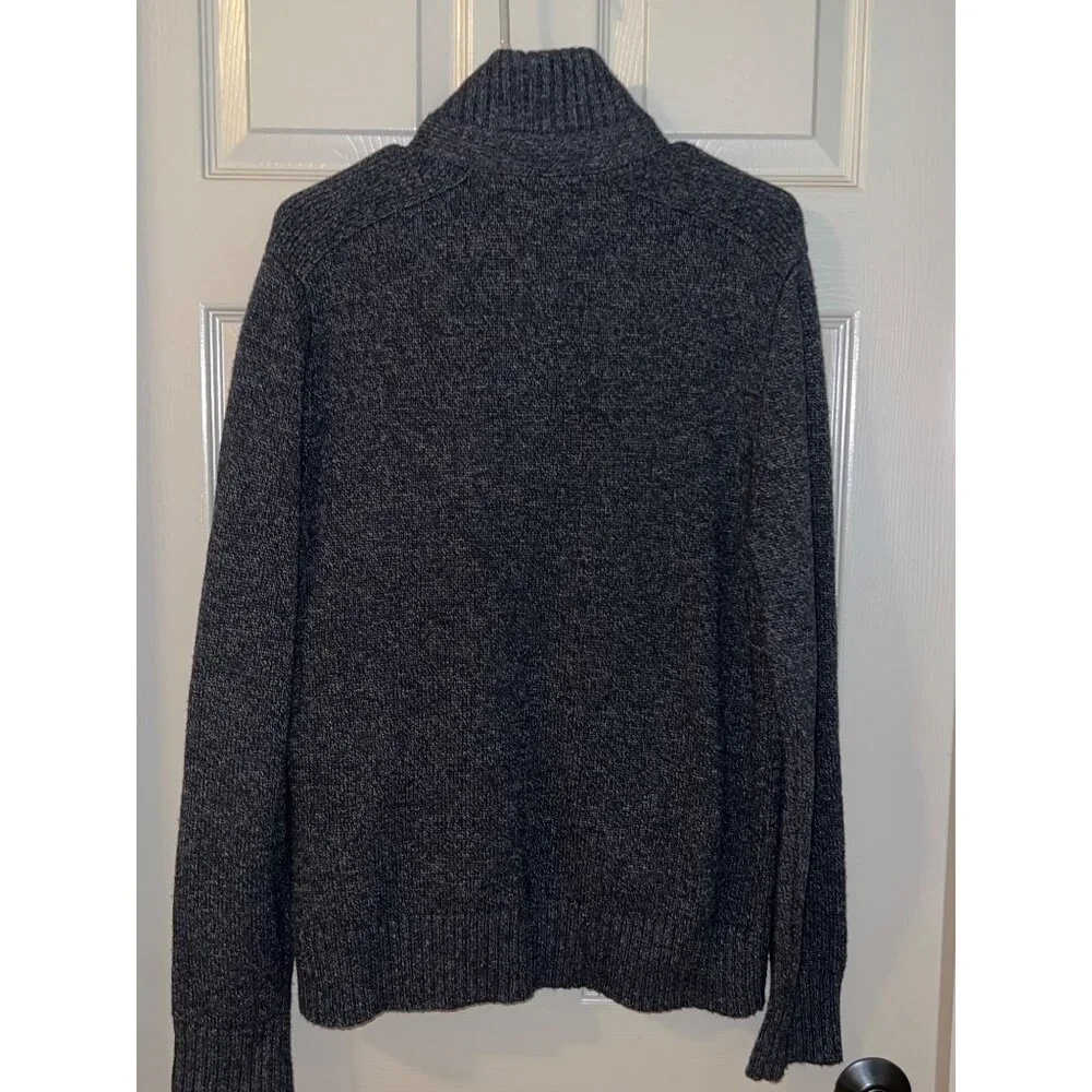 Banana Republic Men’s Wool Blend Full Zip Sweater‎ Jacket Navy Gray Marled M